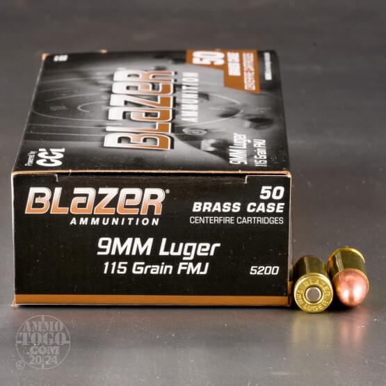 1000rds - 9mm Blazer Brass 115gr. FMJ Ammo for Sale 1000rds - 9mm Blazer Brass 115gr. FMJ Ammo for Sale