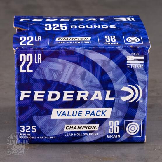 325rds – 22 LR Federal Champion 36gr. LHP Ammo 325rds – 22 LR Federal Champion 36gr. LHP Ammo